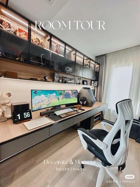 Home Studio Setup, Bedroom Setup, Room Redesign, H Design, Study Room Decor, Dream House Rooms, Home Building Design, Game Room Design, Home Office Setup