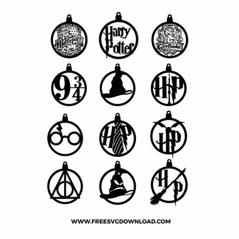 Harry Potter Weihnachten, Harry Potter Christmas Ornaments, Harry Potter Ornaments, Projets Cricut, Ornament Svg, Harry Potter Christmas, Unique Christmas Decorations, Free Cut Files, Christmas Svg Files