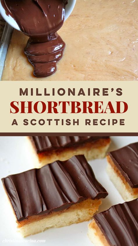 Millionaire Shortbread Recipe, Scottish Desserts, British Baking Show Recipes, Millionaire's Shortbread, Scottish Dishes, Caramel Shortbread, Cookies Bars, Scottish Recipes, Dessert Simple