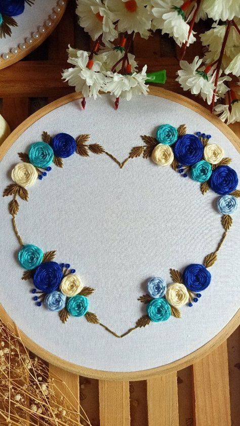 Nimmy Amal on Reels | my_little_hoop · Original audio Simple Hoop Embroidery, Embroidery Frames Decor, Embroidery Frame Design, Frame Embroidery Ideas, Canvas Embroidery Art, Canvas Embroidery, Embroidery Hoop Art Diy, Wedding Hoop, Embroidery Frame