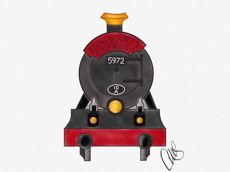 Hogwarts Express Halloween, Hogwarts Express Printable, Hogwarts Express Painting, Harry Potter Train Drawing, Hogwarts Train Drawing, Diy Hogwarts Express, Hogwarts Express Drawing, Bookish Doodles, Hogwarts Train