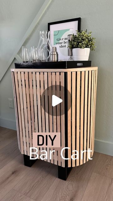 Kristy Letterly | DIY + Home + Design on Instagram: "I took this broken bar cart that was missing a wheel and a shelf and gave it a modern makeover. Full steps and tutorial are saved to my highlights. What do you think? #barcart #barcartstyling #diyfurniture #furnitureflip" Diy Bar Cart Repurposed, Diy Coffee Cart, Bar Diy Ideas, Shelf Makeover, Diy Bar Cart, Bar Cart Styling, Diy Bar, Flipping Furniture, A Shelf