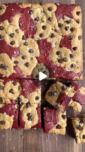 Kelly Senyei | Just a Taste® on Instagram: "RED VELVET BROOKIES! ♥️ It doesn’t get much better than two iconic desserts joining forces, especially when that dynamic duo is red velvet brownies and chocolate chip cookies! 🍫🫶🏻🍪 This recipe bakes up in a 13x9-inch pan, which makes for super easy slicing and sharing (24 servings, to be exact!). They’re the perfect make-ahead Valentine’s Day treat! 👉🏻 COMMENT with the word BROOKIES and I’ll DM you clickable recipe link! #redvelvet #brookies #valentinesday #valentinedessert #redvelvetbrownies #redvelvetcookie #valentinecookies" Velvet Brownies, Red Velvet Brownies, Just A Taste, Red Velvet Cookies, Valentine Desserts, Valentine Cookies, Dynamic Duo, Chip Cookies, New Years Eve