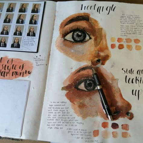 Gcse Art Eyes Page, Gcse Art Sketchbook Eyes, Gcse Art Eye Page, Visual Arts Title Page, Portrait Title Page Gcse, Sketchbook About Me Page, Gcse Art Portraits Title Page, Portrait Title Page, Portraiture Title Page