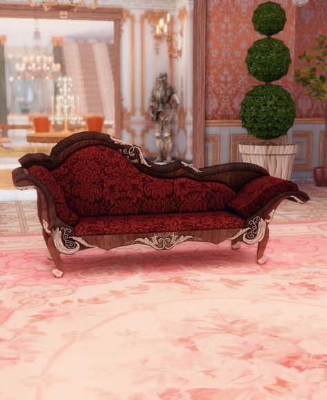 TheSense4 CC — TheSense4 - Victorian Lounge Sims 4 Victorian House, Victorian Lounge, Victorian Couch, 1920s Decor, Sims 4 Bedroom, Victorian Wallpaper, Sims 4 Teen, Sims 4 Cc Packs, Victorian Furniture