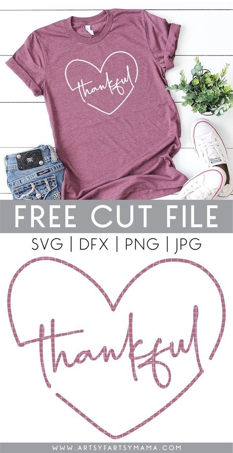 Thankful Svg, Idee Cricut, Thankful Shirt, Projets Cricut, Cricut Projects Beginner, Cute Shirt Designs, Free Cut Files, Cricut Free, Cricut Craft Room