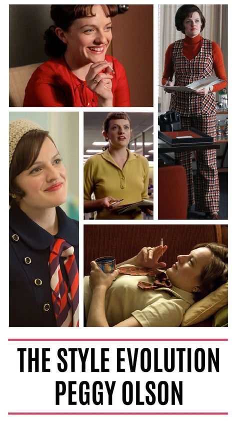 From secretary to executive, let's revisit the Peggy Olson fashion evolution on perhaps the most stylish show of all time - Mad Men. #1960sfashion #ootdinspo #fashionstyle #womensfashion Peggy Mad Men, Mad Men Fashion Women, Peggy Olson Style, Peggy Olson Mad Men, Mad Men Peggy, Peggy Olson, Fashion Evolution, 1960’s Fashion, Betty Draper