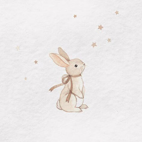 Doodle Bunny, Watercolor Doodle, 심플한 그림, Woodland Tree, Bunny Watercolor, Bunny Drawing, Baby Illustration, Design Cake, Have A Great Weekend