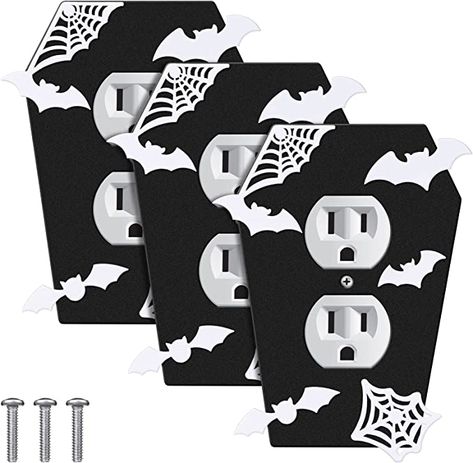 Coffin Light Switch Cover, Goth Home Office, Spooky House Decor, Goth Bathroom, Light Goth, Bat Decor, Gothic Coffin, Office Elegant, Gothic Bedroom