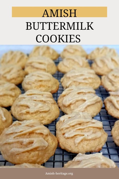 Rack full of Amish buttermilk cookies Buttermilk In Recipes, Recipes That Require Buttermilk, Gf Buttermilk Recipes, Butter Milk Cookies, Recipes With Buttermilk Baking Desserts, Cookies Using Buttermilk, Cookie Recipes With Buttermilk, Amish Oatmeal Cookies, Cookies Made With Buttermilk