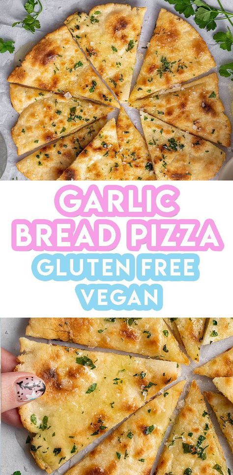 Gluten Free Garlic Bread, Low Fodmap Vegan, Fodmap Vegan, Bread Pizza Recipe, Garlic Bread Pizza, Gluten Free Lunch, Gluten Free Recipes Bread, Bread Pizza, Gluten Free Recipes For Dinner