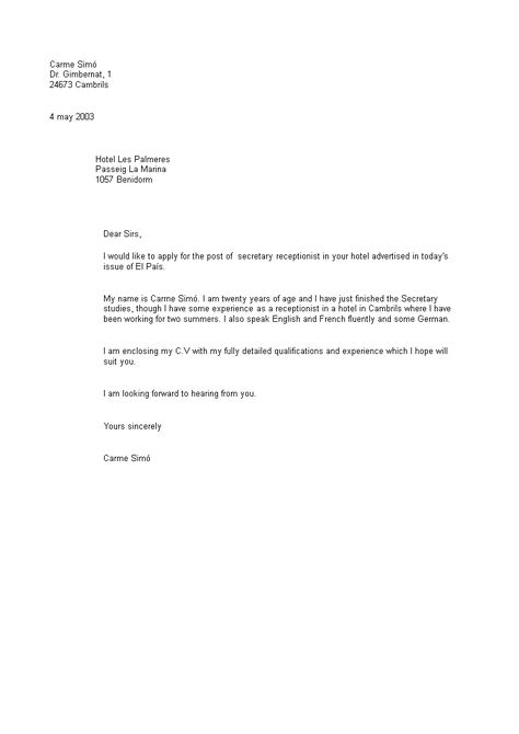 Job Application Letter for Secretary Receptionist - How to create a Job Application Letter for Secretary Receptionist? Download this Job Application Letter for Secretary Receptionist template now! How To Be A Good Receptionist, Job Application Letter, Writing An Application Letter, Hospital Reception, Receptionist Jobs, Job Cover Letter, Application Letter, Gym Workout Chart, Application Letters