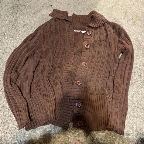 Brown cardigan with a vintage vibe cardigan #twee... - Depop Brown Cardigan, Vintage Vibe, Skirt Leather, Vintage Vibes, Coat Dress, Womens Cardigan, Sweatshirt Shirt, Jewelry Sales, Jean Shirts