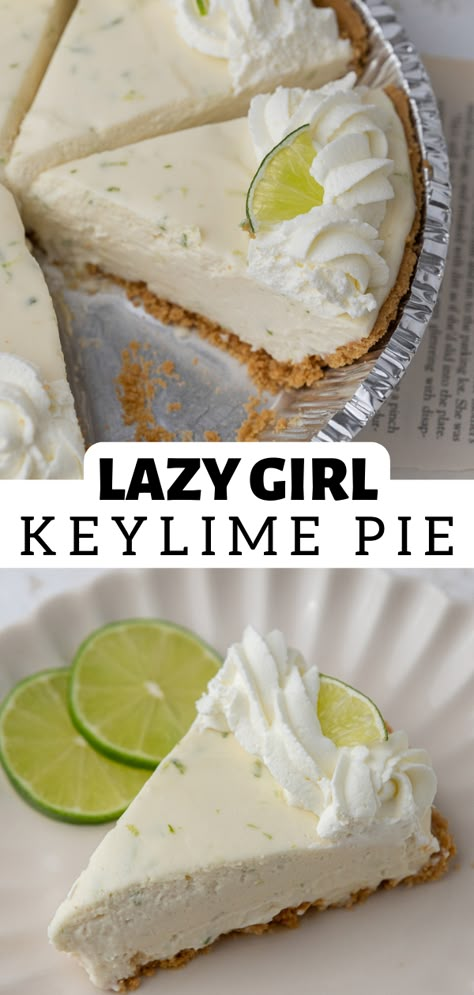 I seriously swear by this lazy girl no bake key lime pie recipe. It is simple enough to throw together super fast and tastes super impressive. Truly the best summer treat for hosting friends and family over or just to make when you’re craving something tangy and fresh. Martha Stewart No Bake Key Lime Pie, Easy Mini Key Lime Pies, No Bake Keylime Pie Recipe, Easy Keylime Pie No Bake, Quick Key Lime Pie, No Bake Lime Pie, Simple Key Lime Pie, Super Fast Dessert Recipes, Keylime Pie Recipe No Bake