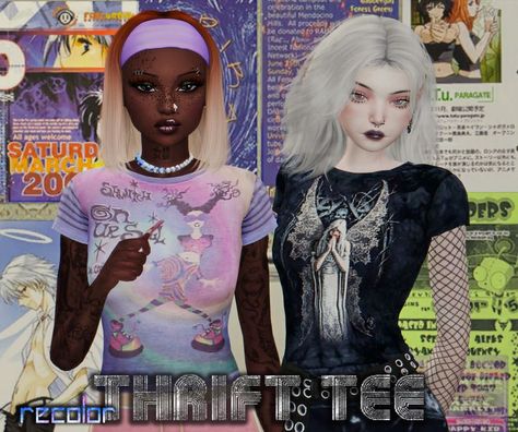 Game Posters, 2000s Clothing, Sims 4 Anime, Free Sims 4, Video Game Posters, Retro Posters, 2000s Clothes, Sims 4 Characters, Thrifted Outfits