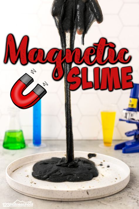 Slime Activities, Magnet Science Experiment, Magnetic Slime, Magnet Experiments, Watermelon Activities, Balloon Science Experiments, Boys Activities, Magnet Activities, Magnets Science