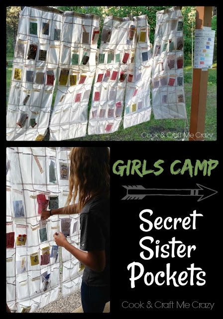 Cook and Craft Me Crazy: Girls Camp Secret Sister Pockets Secret Sister Mailbox Ideas, Girls Camp Craft Ideas, Girls Camp Decorations, Lds Girls Camp Ideas, Girls Camp Themes, Girls Camp Activities, Girls Camp Gifts, Yw Camp Ideas, Yw Activity Ideas