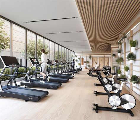 Gym Room Ideas, Fitness Center Design, Gym Center, Gym Design Interior, Desain Pantry, Spa Gym, Hotel Gym, Gym Room At Home, Gym Interior