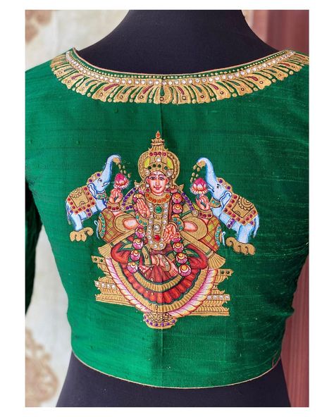 Apr Vastrakala (@apr_vastrakala_official) posted on Instagram • Jan 20, 2021 at 5:25am UTC Apr Vastrakala Blouse, Apr Vastrakala, Blouse Painting, Thanjavur Painting, Tanjore Art, Painting Women, Baby Birthday Dress, Blouse Ideas, Blouse Embroidery