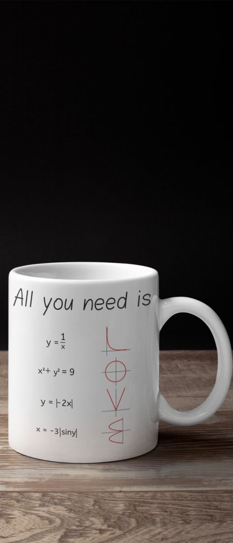 All you need is love – ein super Geschenk für Mathelehrer, Mathematiker    und Nerds. 😉 Genieße deinen Kaffee aus dieser lustigen    Tasse. Spread the love!    #Mathematik #Mathe #Nerd #nerdy #Schule #Bildung #Studium Soda Stereo, All You Need Is Love, All You Need Is, Gift Ideas, Tableware, Memes, Gifts