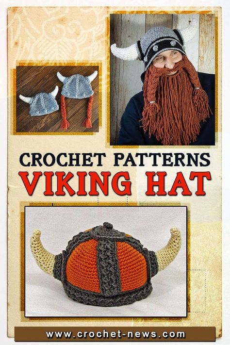 Viking Hat Pattern, Viking Hat Crochet Pattern, Crochet Viking Hat, Crochet Viking, Hobbies List, Viking Pattern, Viking Hat, Hey Friend, Hat Patterns Free