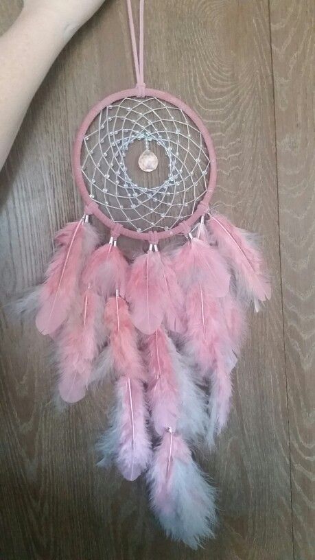 Pink and Silver dream catcher with iridescent glass beads Pink And White Dream Catcher, Pastel Dream Catcher, Diy Baby Carrier Cover, Dream Catcher With Beads, Pink Dream Catcher, Dream Catcher Pink, Atrapasueños Diy, Dream Catcher Ideas, Handmade Dream Catcher