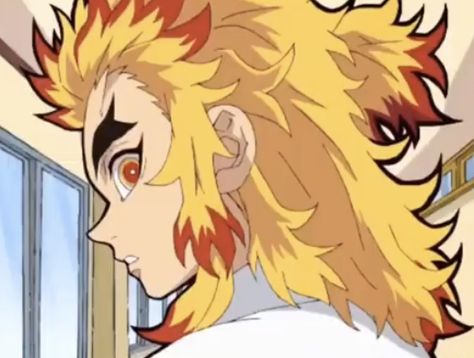 Rengoku Side View, Rengoku Side Profile, Demon Slayer Side Profile, Kny Side Profile, Beautiful Side Profile, Anime Side Profile, Drawing Ideas Cool, Side View Drawing, Drawing Things