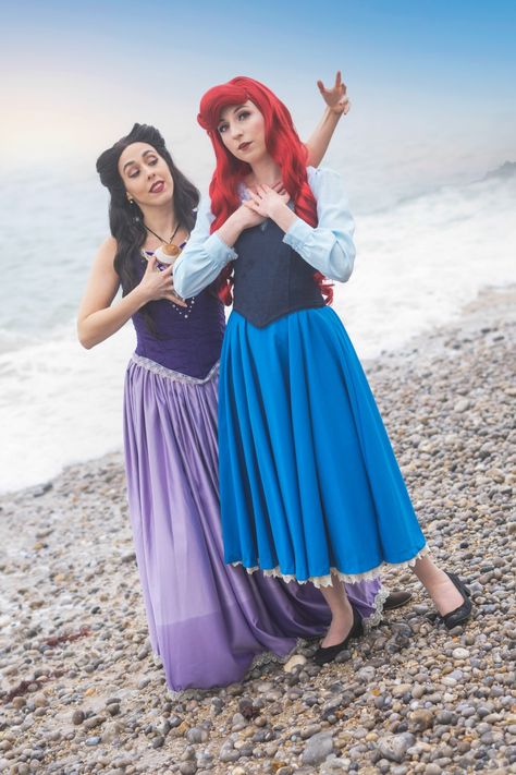 Vanessa and Ariel cosplay costume Secret Honey Ariel And Vanessa, Vanessa Cosplay, Vanessa Little Mermaid, Thanksgiving Verses, Villains Halloween, Disney Princess Villains, Ariel Costumes, Ariel Cosplay, Mermaid Cosplay