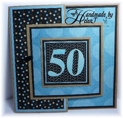 Masculine 60th Birthday Card, Male 50th Birthday Cards, Diy 50th Birthday Card, Joy Fold Card, Blue Cards, Card For Men, Special Birthday Cards, 70th Birthday Card, Invitations Card