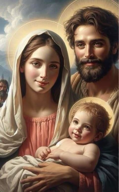 Holy Family Images, Jesus Maria E Jose, Holy Family Pictures, Feast Of The Holy Family, Saint Joseph Art, Divine Infant Jesus, Jesus Laughing, Mary Jesus Mother, Mother Of Christ