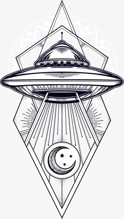 Ship Drawing Ideas, Alien Ship Drawing, Spaceship Tattoo, Spaceship Drawing, Ufo Tattoo, Alien Spacecraft, Ufo Art, Alien Drawings, Alien Ship