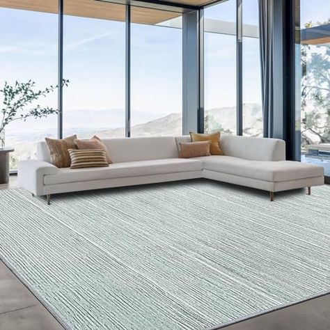 HOMBYS 8x10 ft Modern Ombre Area Rug for Living Room Bedroom, Tonal Chic Large Floor Carpet for High Traffic Areas Indoor Office Dining Room, Abstract Home Deco, Green, Machine Washable Modern Office Rug, Natural Modern Living Room, Organic Modern Rug, Carpet For High Traffic Areas, Modern Living Room Carpet, White Carpet Living Room, Living Room Rug Ideas, White Leather Sofas, Ombre Pattern