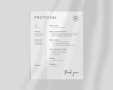 1-page simple proposal template for US Letter and A4 in Canva. Modern, minimal, and professional. #proposal #template#Simple_Proposal #Architect_Quotes #Work_Proposal #Website_Proposal Architect Quotes, Simple Proposal, Work Proposal, Website Proposal, Modern Fonts Free, Estimate Template, Minimalist Font, Project Proposal Template, Proposal Design