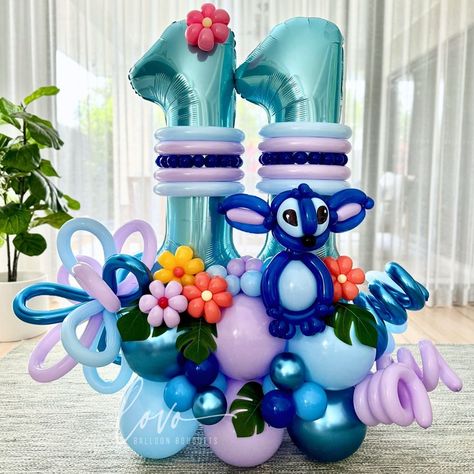 💙🌺 LILO & STITCH BALLOON DISPLAY 🌺💙 . . . #Lovoballoonbouquets #lovoballoonsandgifts #lovoballoon #balloonbouquet #balloonmarquee #numberballoon #balloonstack #balloonart #premiumballoondisplay #brisbaneballoons #brisbaneballoonartist #balloonartistaustralia #smallbusinessaustralia #ballooninspo #qualatex #qualatexballoons #sempertex #decrotex #liloandstitchparty #liloandstitchballoons #liloandstitchballoondecor #11thbirthdaypartyideas Lilo And Stitch Balloon Bouquet, Stitch Balloons, Qualatex Balloons, Balloon Display, 11th Birthday, Number Balloons, Lilo Stitch, Balloon Art, Balloon Bouquet