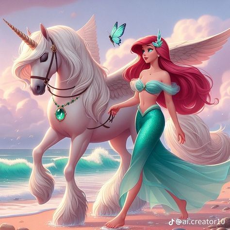 Ariel Wallpaper, Ariel Pictures, Fantasy Mermaids, Disney Princess Artwork, Unicorn Pictures, Disney Princess Fashion, Mermaid Pictures, Disney Collage, Disney Princess Ariel