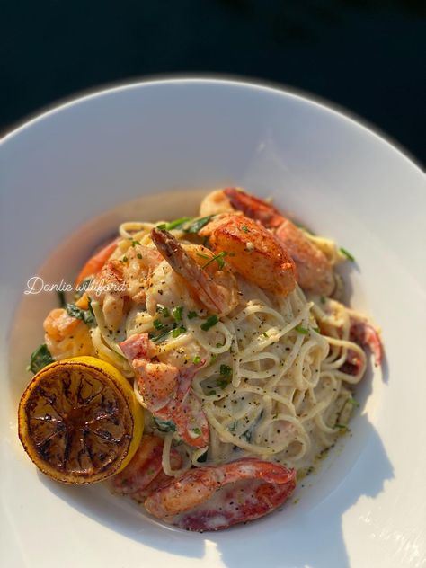 Lemon pepper lobster shrimp pasta - Danlie Williford Lemon Pepper Lobster Shrimp Pasta, Lemon Pepper Lobster Pasta, Lobster And Pasta, Shrimp And Lobster Pasta, Lobster Shrimp Pasta, Pasta And Lobster, Pasta Lobster, Lemon Pepper Pasta, Seafood Night