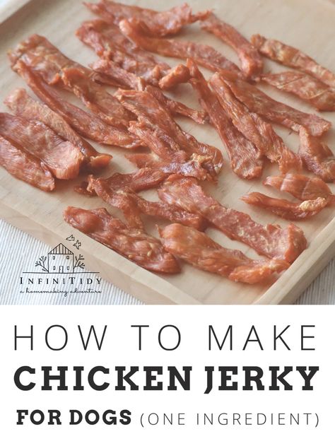 INFINITIDY - How to Make Chicken Jerky for Dogs (1 Ingredient) Diy Dog Jerky Treats, How To Dehydrate Chicken For Dogs, Chicken Jerky For Dogs, Dehydrated Meat Dog Treats, Chicken Jerky For Dogs Dehydrator, Chicken Jerky Recipes Dehydrator Dog Treats, Jerky For Dogs, Dog Jerky, Dehydrated Chicken Liver Dog Treats