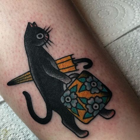 @k.hoohar on Instagram: “Cats travel 🐈” Medieval Etching, Small Cat Tattoo, Black Flash Tattoos, American Style Tattoo, Black Cat Tattoos, Cat Tattoo Designs, Real Tattoo, Tiger Tattoo, Tattoos Gallery