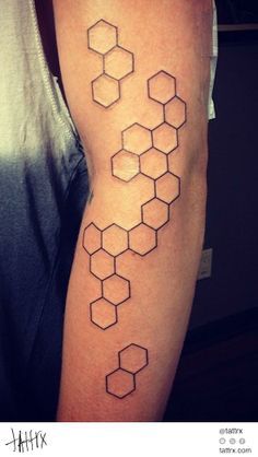 Geometric Pattern Tattoo, Geometric Tattos, Hexagon Tattoo, Honeycomb Tattoo, Totem Tattoo, Peg Leg, Omerta Tattoo, Muster Tattoos, Skeleton Hand Tattoo