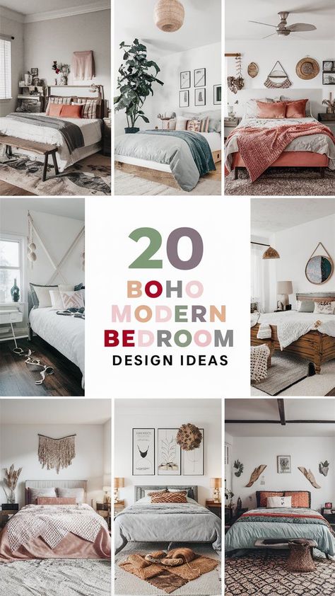 Explore 20 modern Boho decor tips for a relaxed and stylish bedroom makeover. Modern Boho Bedroom Decor, Bedroom Elements, Anthropologie Bedroom, Boho Coastal Bedroom, Coastal Bedroom Ideas, Headboard Inspiration, Modern Boho Bedroom, Stylish Tips, Bedroom Ideas Aesthetic