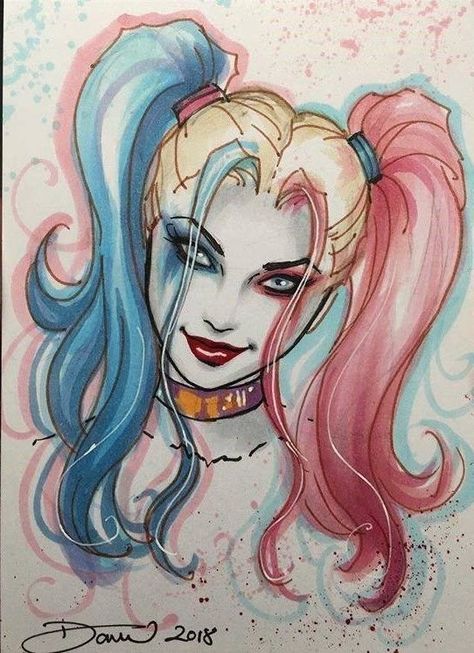 Harley Quinn, Drawing Ideas, I Hope, Makeup, Hair, Blue, Make Up