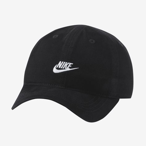 There's nothing like a classic baseball cap. The Nike Hat is just that, while repping the iconic Swoosh. An adjustable strap makes sure your fit is always right. Nike Hat, Adjustable Hat, Cotton Twill, Everyday Fashion, Baseball Cap, Baseball Hats, Nike, Hats, Black