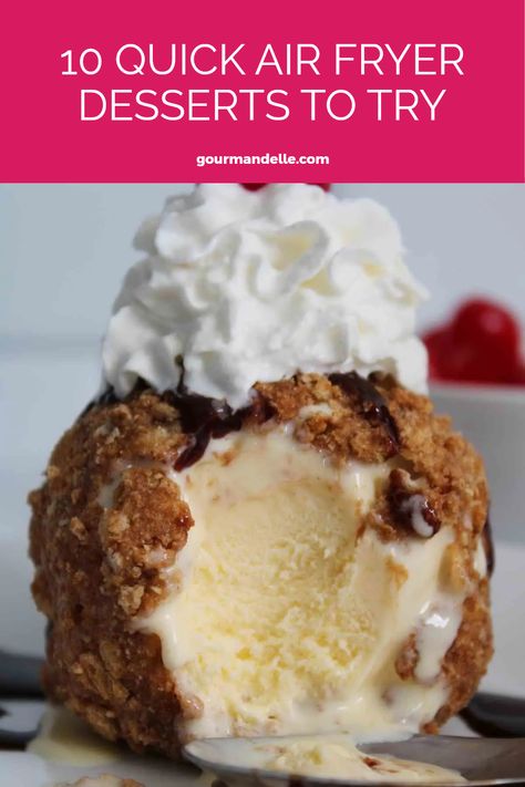 Are you in the mood for something sweet but short on time? Look no further! We’ve compiled a list of 10 delicious air fryer desserts that are not only easy to make but also a delightful treat. From fluffy air fryer donuts to decadent cobblers, these recipes will have you whipping up impressive desserts in a fraction of the time. Perfect for any occasion, these quick desserts are ideal for busy weeknights or surprise guests. Say goodbye to owning a million gadgets - your air fryer can make them all! Healthy Air Fry Desserts, Quick Air Fryer Desserts, Healthy Air Fryer Desserts, Air Fry Desserts, Air Fryer Treats, Emeril Air Fryer, Air Fryer Dessert Recipes, Air Fryer Desserts, Air Fryer Dessert