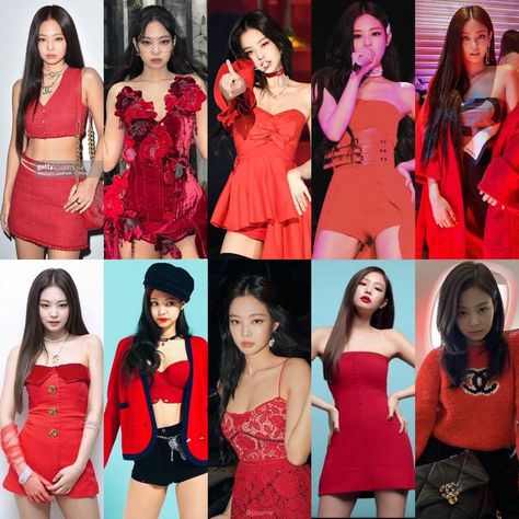 Jennie Red Outfit, Red Gala Dresses, Red Corset Outfit, Purple Anarkali, Modest Girly Outfits, Pink Day, Gala Dresses, Jennie Lisa, Jennie Kim