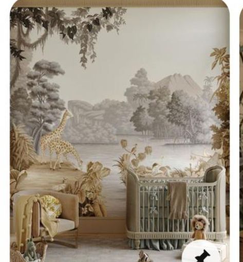 Perfect Nursery, Baby Room Ideas, Garden Mural, Beautiful Nursery, Decor Idea, Old World Charm, Landscape Wallpaper, Nursery Ideas, Baby Room Decor