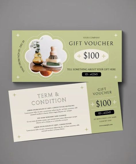 Voucher Spa Template AI, PSD Voucher Spa, Gift Voucher Design, Voucher Design, Company Gifts, Something About You, Gift Vouchers, Print Templates, Card Design, Template Design