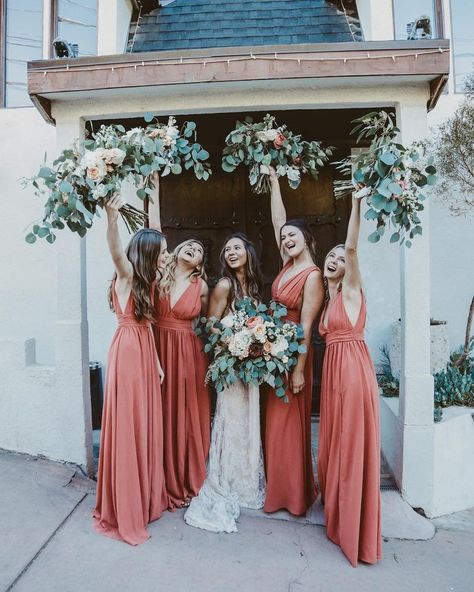 Pink Bridesmaids, Rusty Rose, Pnina Tornai, Cheap Bridesmaid Dresses, Long Bridesmaid Dress, Wedding Goals, Wedding Bridesmaid Dresses, Fairytale Wedding, Bridesmaids Dresses