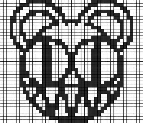 Radiohead Band, Melty Bead Patterns, Graph Paper Drawings, Graph Crochet, Easy Pixel Art, Pixel Crochet, Pixel Art Grid, Tapestry Crochet Patterns, Band Logo