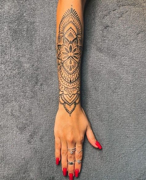 #CoolTattoos #TattooArt #InkMaster #TattooDesigns #InkedUp #TattooLovers #InkInspiration #TattooIdeas #CreativeInk #TattooStyle Mandala Tattoo Women Arm, Mandala Tattoos Women, Mandala Forearm Tattoo For Women, Mandala Tattoo Design Women Hand, Mandala Arm Tattoos For Women, Mandala Tattoo Design Women Arm, Mandela Tattoo Design, Mandala Forearm Tattoo, Mandala Sleeve Tattoo