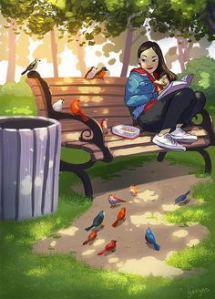 Illustrator Yaoyao Ma Van As Perfectly Captures The Happiness Of Living Alone Art Mignon, Have Inspiration, Illustration Art Girl, Reading A Book, Art Et Illustration, Arte Fantasy, Art And Illustration, Dreamy Art, Girls Cartoon Art